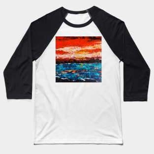 Red Sky Over Blue Lagoon Baseball T-Shirt